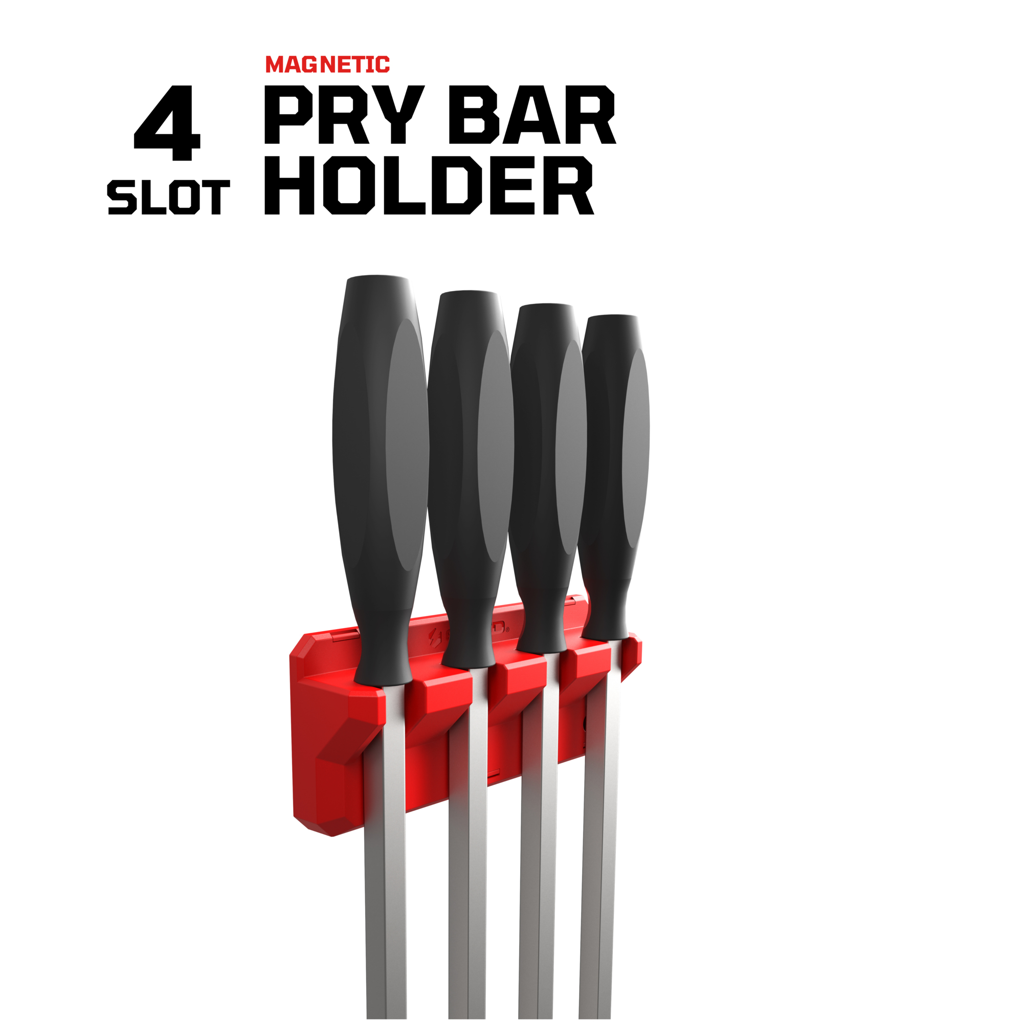 EZRED 4-Slot Pry Bar Holder secures tools to carts or  toolbox